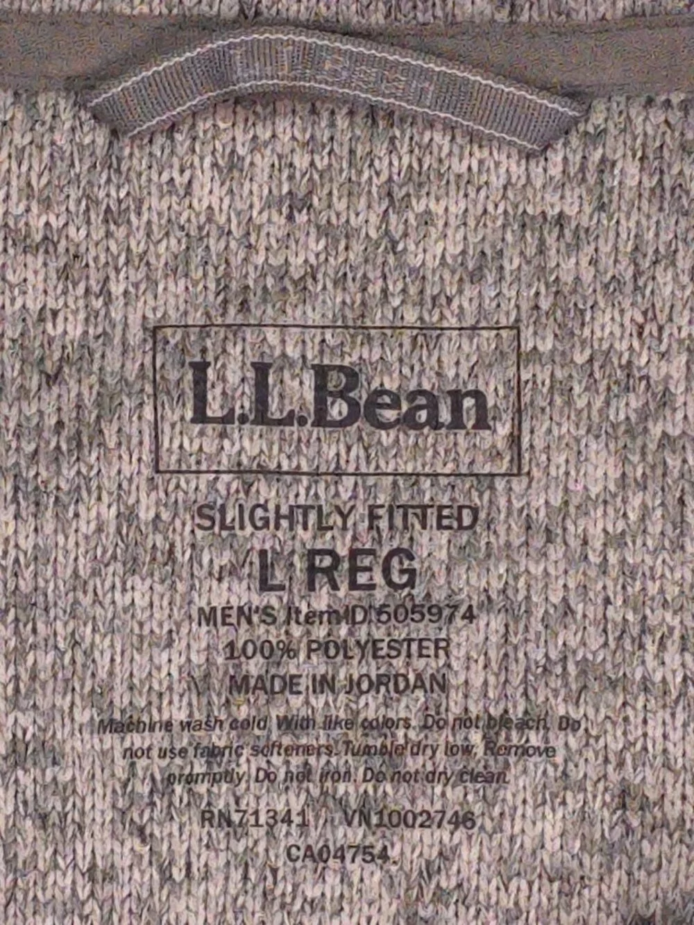 L.L.Bean Men's Large Gray Sweater Fleece Vest Slightly Fitted 505974